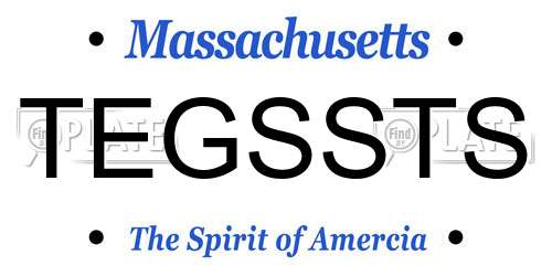 TEGSSTS Massachusetts License Plate