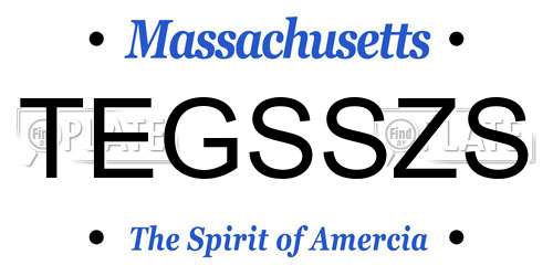 TEGSSZS Massachusetts License Plate
