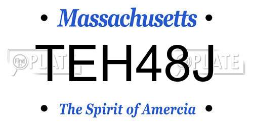 TEH48J Massachusetts License Plate