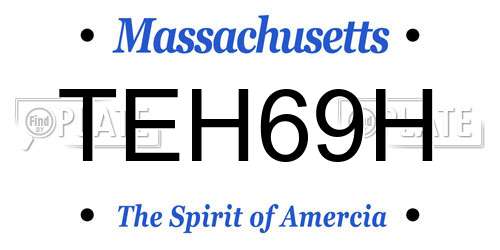 TEH69H Massachusetts License Plate