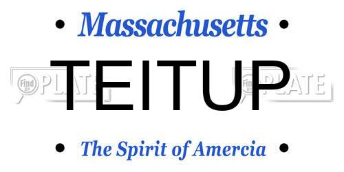 TEITUP Massachusetts License Plate