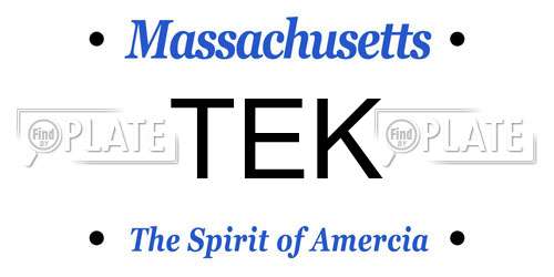 TEK Massachusetts License Plate