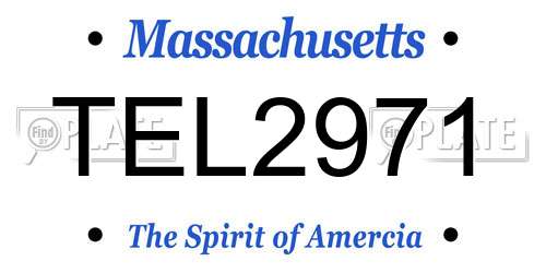 TEL2971 Massachusetts License Plate