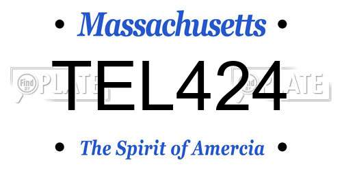 TEL424 Massachusetts License Plate