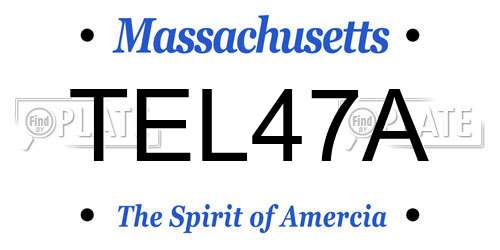 TEL47A Massachusetts License Plate