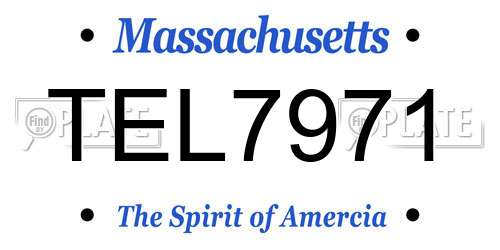 TEL7971 Massachusetts License Plate