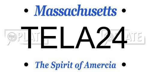 TELA24 Massachusetts License Plate