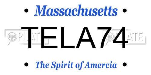 TELA74 Massachusetts License Plate