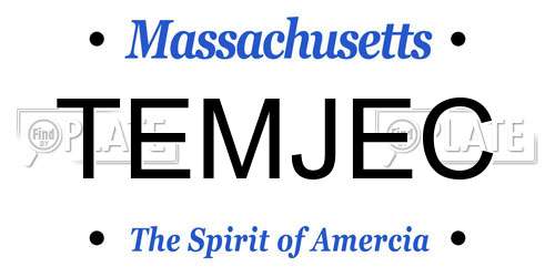 TEMJEC Massachusetts License Plate