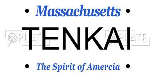 TENKAI Massachusetts License Plate