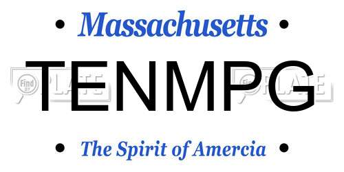 TENMPG Massachusetts License Plate