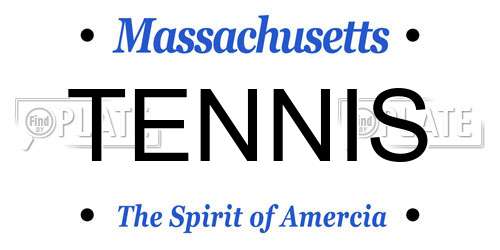 TENNIS Massachusetts License Plate