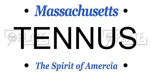 TENNUS Massachusetts License Plate