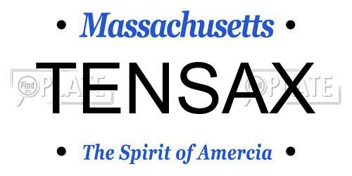 TENSAX Massachusetts License Plate