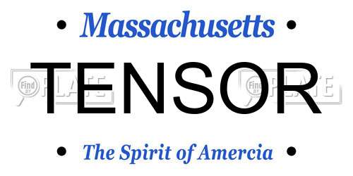 TENSOR Massachusetts License Plate