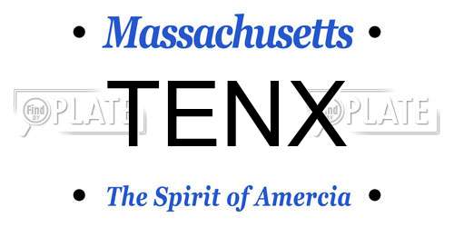 TENX Massachusetts License Plate