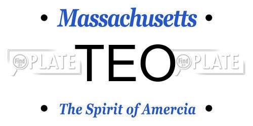 TEO Massachusetts License Plate