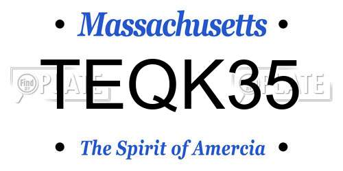 TEQK35 Massachusetts License Plate
