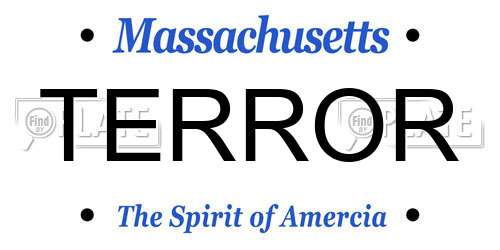 TERROR Massachusetts License Plate