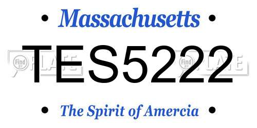 TES5222 Massachusetts License Plate
