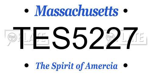 TES5227 Massachusetts License Plate