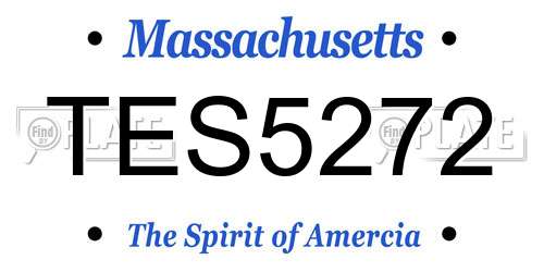 TES5272 Massachusetts License Plate