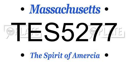 TES5277 Massachusetts License Plate