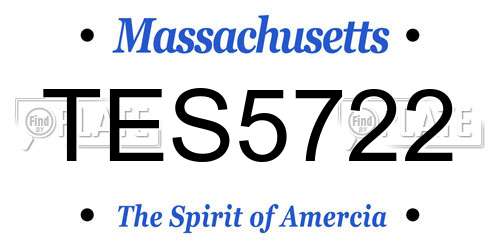 TES5722 Massachusetts License Plate