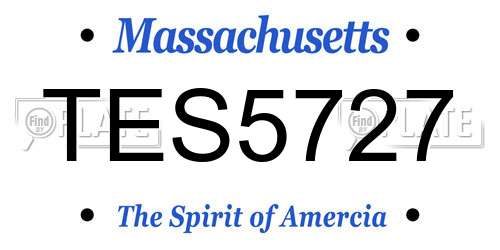 TES5727 Massachusetts License Plate