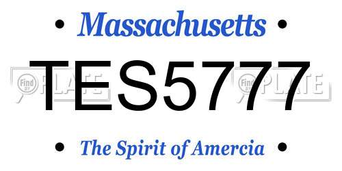 TES5777 Massachusetts License Plate