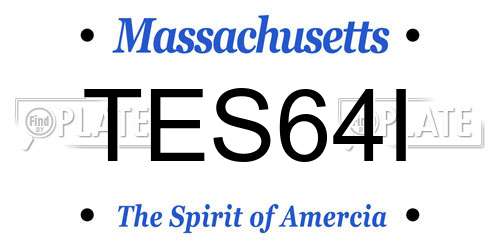 TES64I Massachusetts License Plate