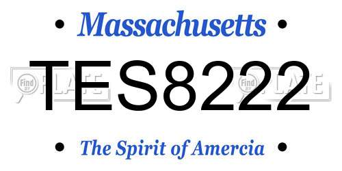 TES8222 Massachusetts License Plate