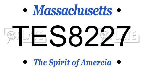 TES8227 Massachusetts License Plate