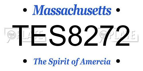 TES8272 Massachusetts License Plate