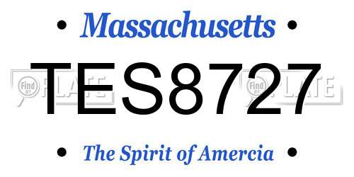 TES8727 Massachusetts License Plate