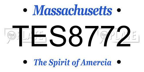 TES8772 Massachusetts License Plate