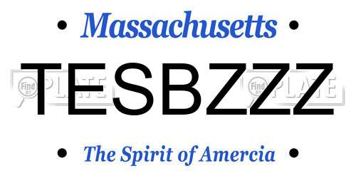 TESBZZZ Massachusetts License Plate