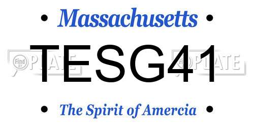 TESG41 Massachusetts License Plate