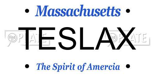 TESLAX Massachusetts License Plate