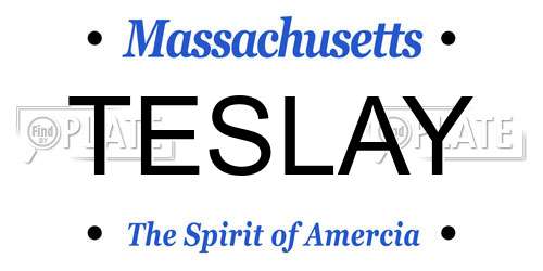 TESLAY Massachusetts License Plate