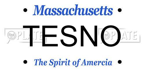 TESNO Massachusetts License Plate
