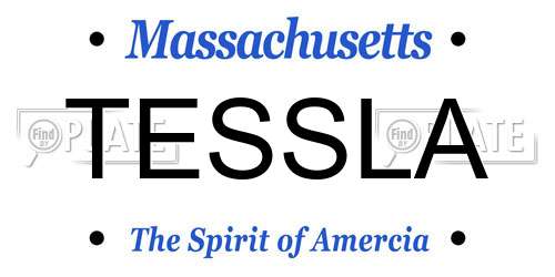 TESSLA Massachusetts License Plate