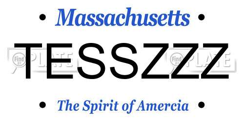 TESSZZZ Massachusetts License Plate