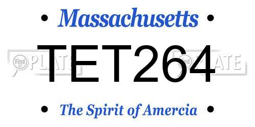 TET264 Massachusetts License Plate