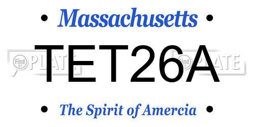 TET26A Massachusetts License Plate