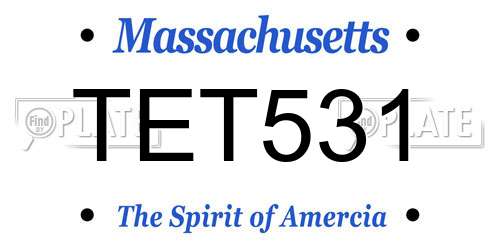 TET531 Massachusetts License Plate
