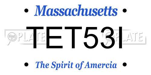 TET53I Massachusetts License Plate