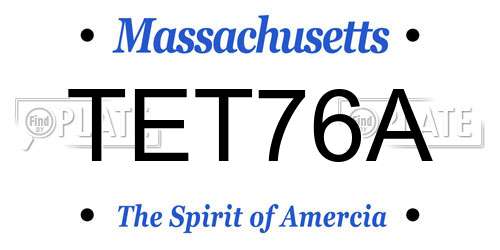 TET76A Massachusetts License Plate