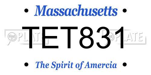 TET831 Massachusetts License Plate