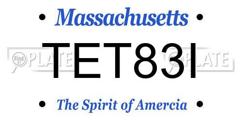 TET83I Massachusetts License Plate